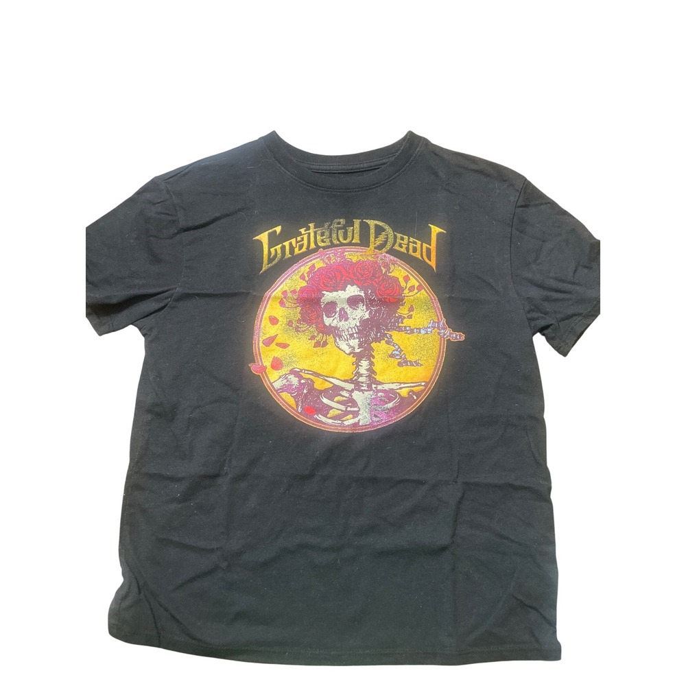 Grateful Dead Youth Shirt Bertha Skeleton Roses Black Graphic Tee Size Medium 8